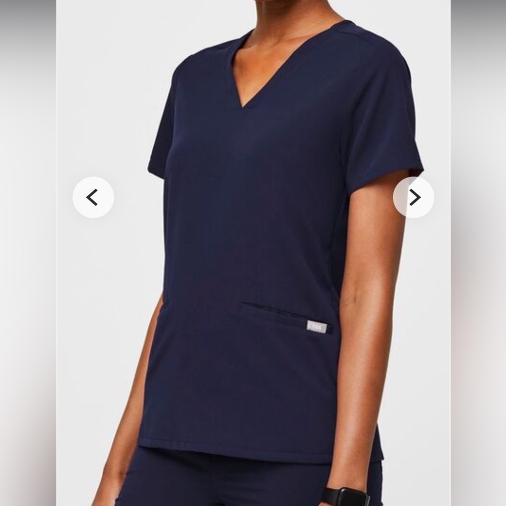 Figs Navy Short Sleeve Women's Top